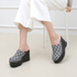 [GIRLS GOOB] Women's Comfortable Wedge Sandal Platform Slip-On Shoes, Fabric - Made in KOREA